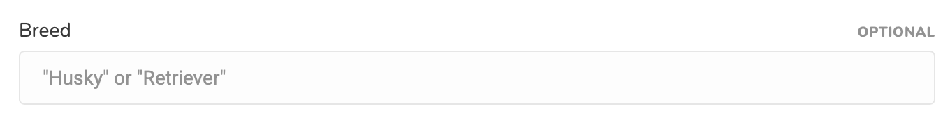 Enter your pet's breed