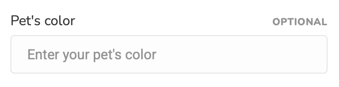 Enter your pet's color