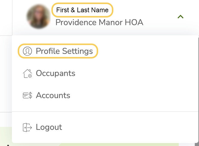 TownSq Account Profile Settings